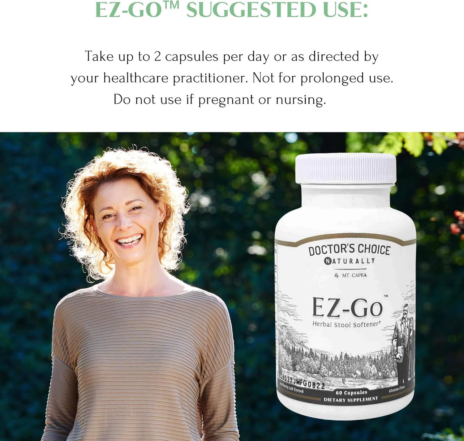 Mt. Capra EZ-Go Herbal Stool Softener | Non-Habit Forming, Gentle Elimination Support | Includes Cape Aloe Gel, Slippery Elm Bark, Marshmallow Root, Triphala, Magnesium and Rhubarb Root | 30 Servings