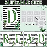 Vista 4 de Qeeenar Carteles de lectura, decoración de biblioteca de cactus, decoración de esquina de lectura, suministros para aula, tablón de anuncios