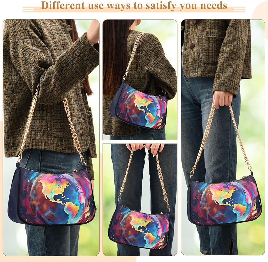 Amazon.com: BOENLE Tie Dye Colorful Globe Crossbody Bags for Women