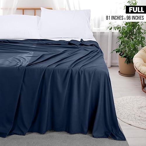 Miniatura 199 de Utopia Bedding Sábana encimera – 1 paquete (individual, azul marino) – Tela de microfibra cepillada suave – Sábana superior resistente al