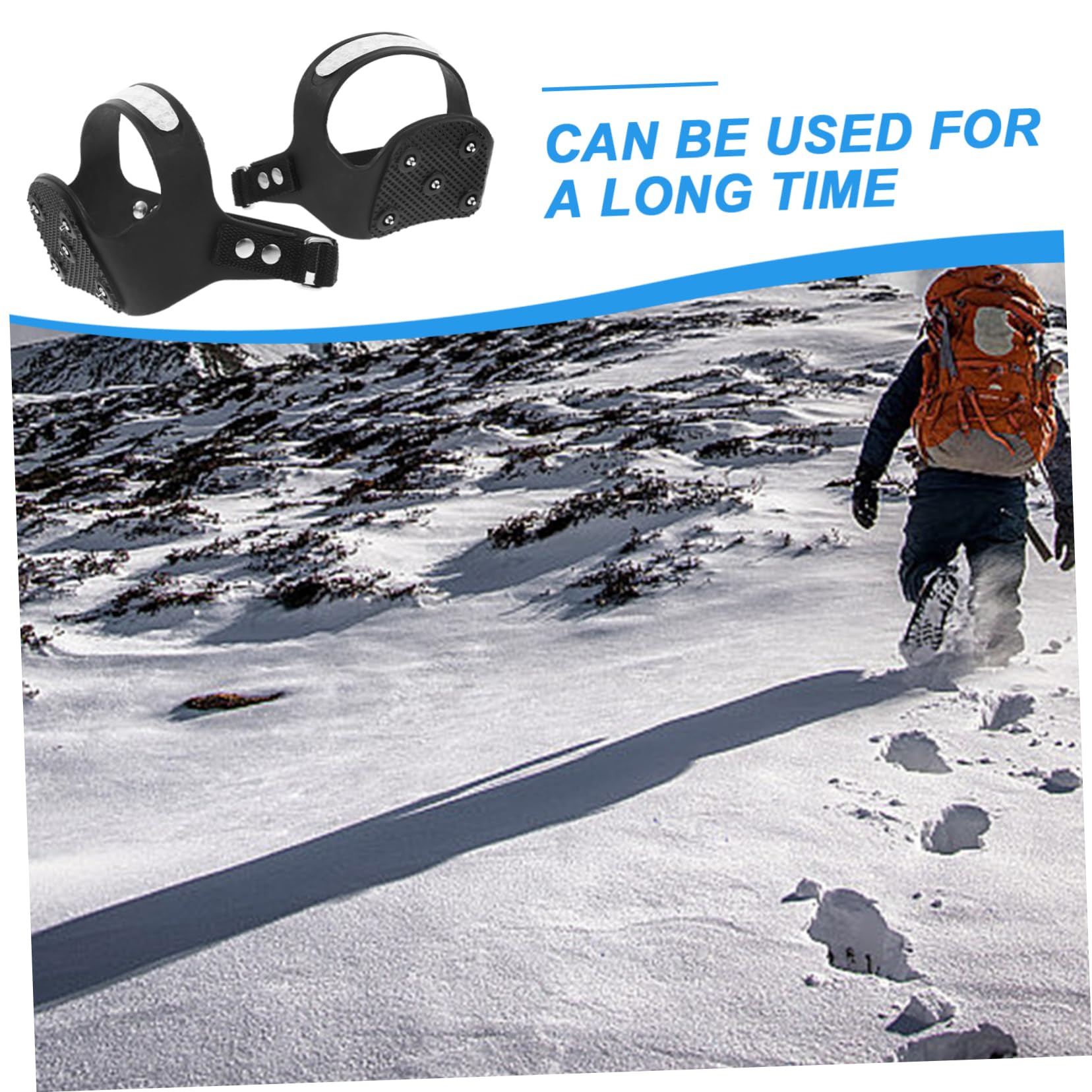 CALLARON 2paires Crampons Antidérapants Silicone Pour Chaussures Dents Sécurisée Pour Randonnée Et Sur Neige Et Glace Noir