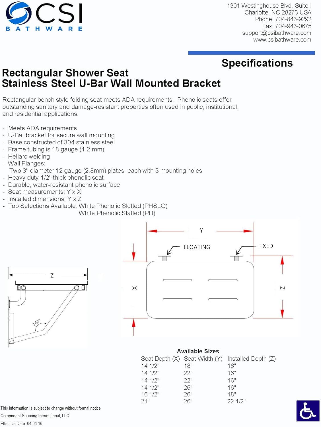 One-Day Sale: Up to 40% Off CSI Bathware SEA-WB1815-NH-PHSLO Bracket Wall Mount Folding Shower Seat with Slotted Top, White Black Friday - 40% OFF CSI Bathware SEA-WB1815-NH-PHSLO Bracket Wall Mount Folding Shower Seat with Slotted Top, White