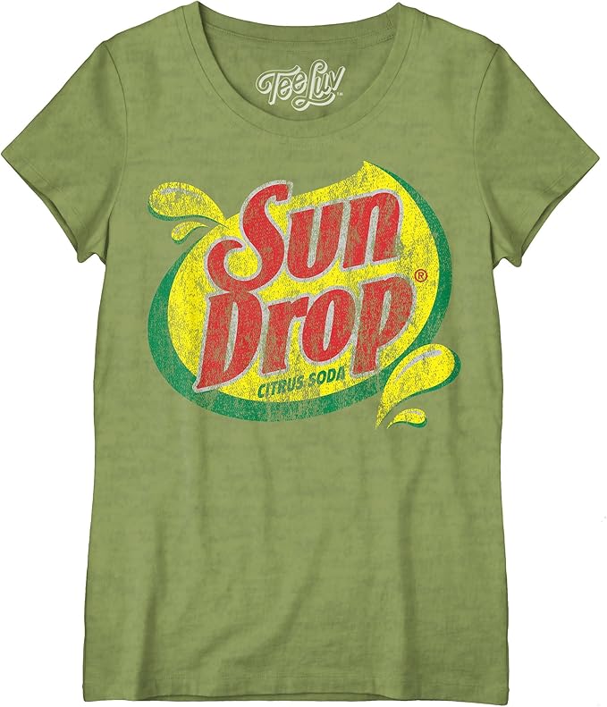 Tee Luv Sun Drop TShirt SunDrop Soda Logo Shirt (Juniors