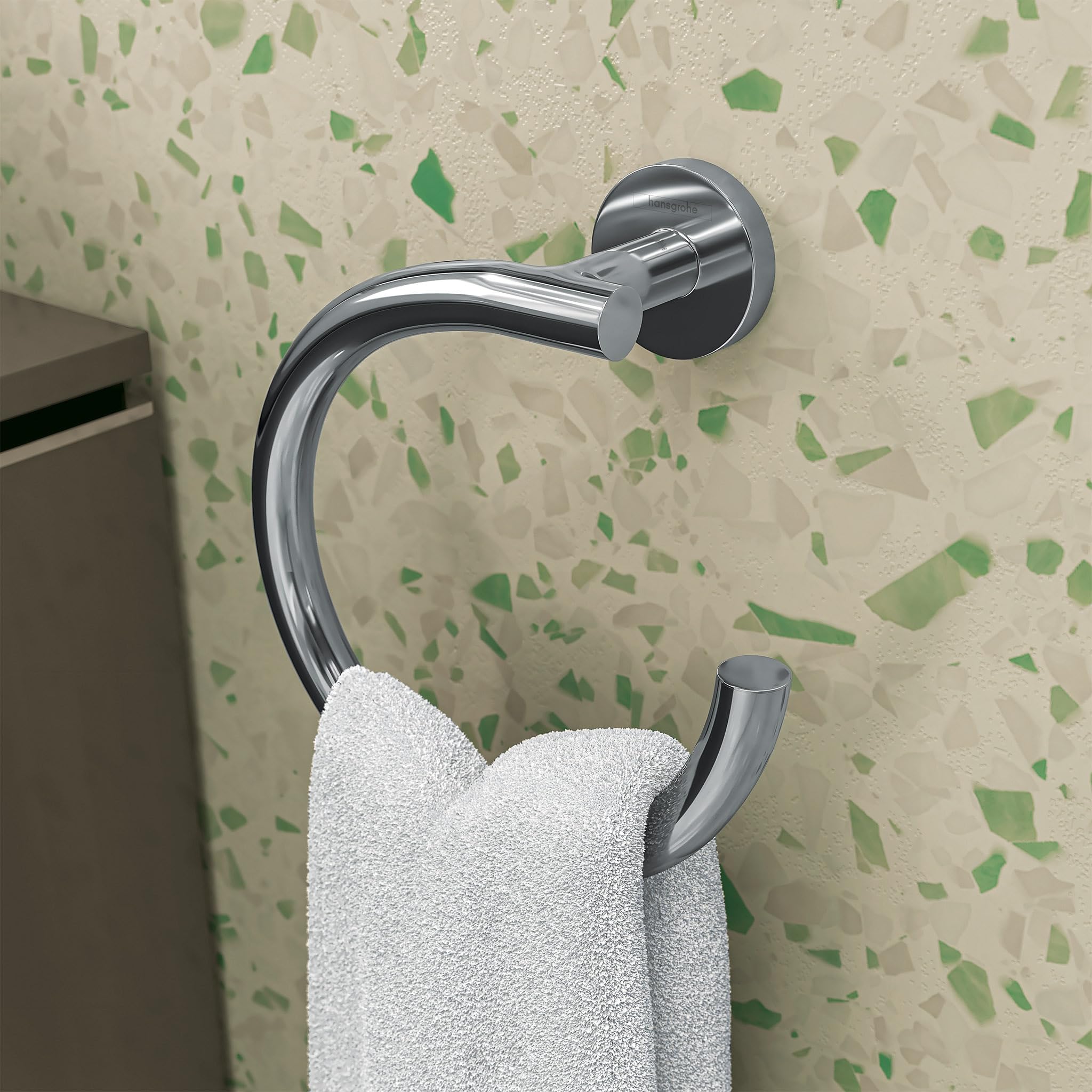hansgrohe Towel_Ring 7-inch Towel_Ring in Chrome, 41724000