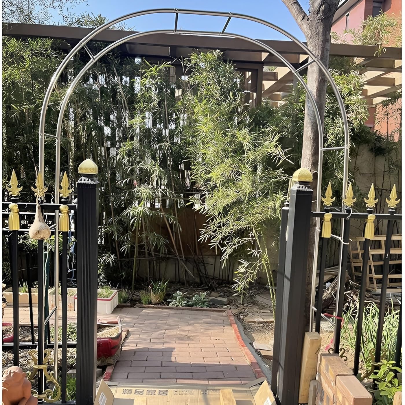 Robusto arco da giardino 180 cm 200 cm 220 cm resistente alle intemperie arco per rose per piante rampicanti decorazione esterna pergolato matrimonio elegante traliccio per decorazione da giardino