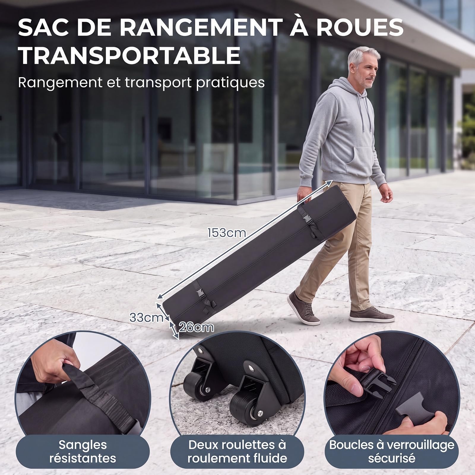 RELAX4LIFE Tonnelle Pliante avec 4 Parois Amovibles, 3x4,3M Barnum Pliant avec Porte Zippée Enroulable, Cadre en Acier au Carbone, Sac à Roulettes, Gazebo Tente de Réception pour Marché Événement,Gris