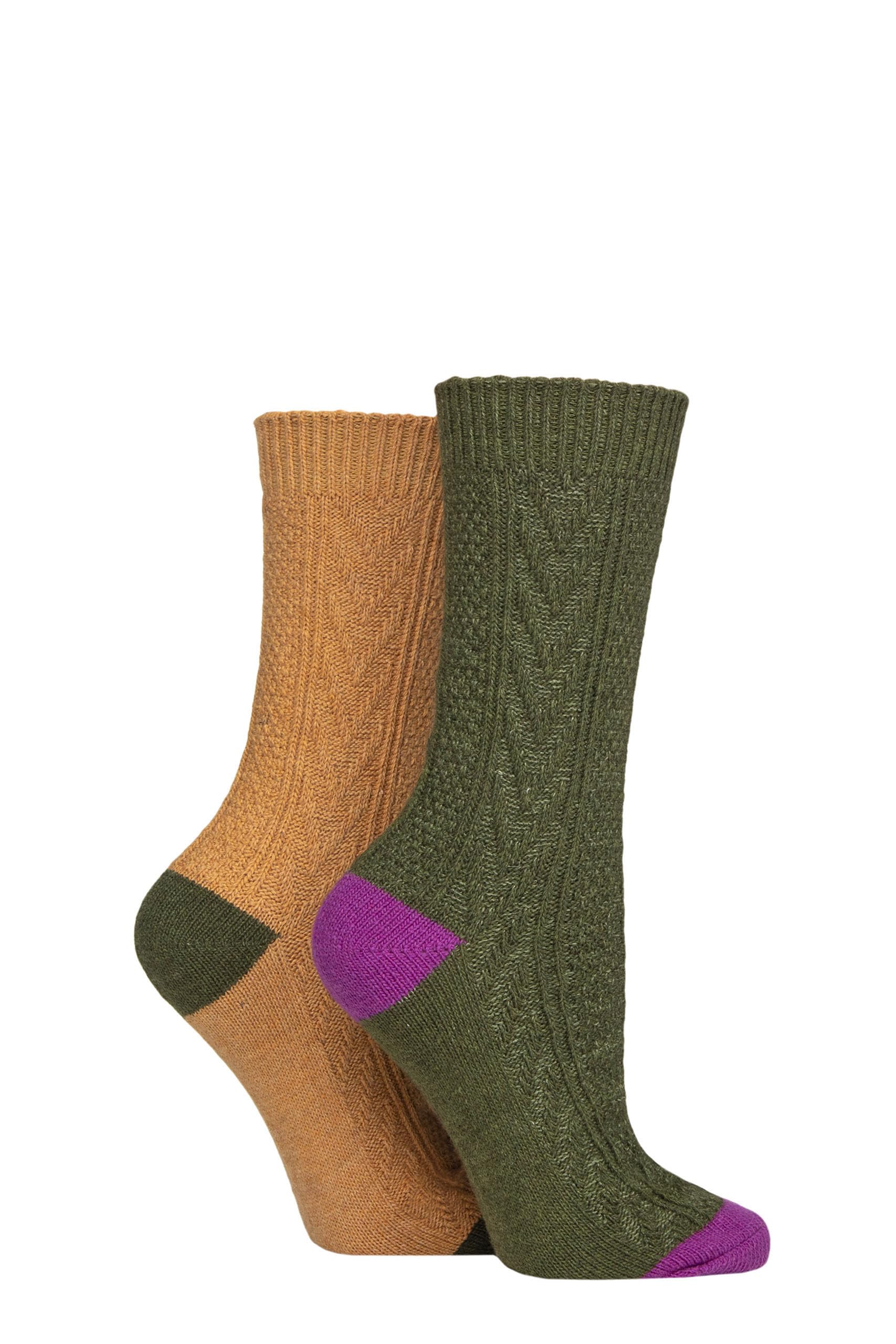 SockShop Women's Boot Socks - Wool Mix - Size 4-8 - Green