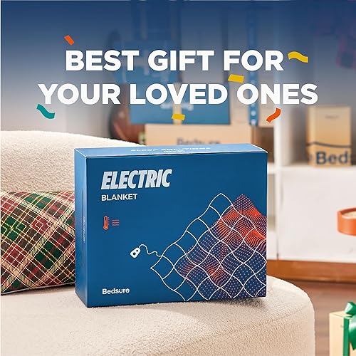 Miniatura 7 de Bedsure Manta eléctrica individual  Manta térmica de franela suave acanalada, manta térmica con 10 ajustes de tiempo, 6 ajustes de calor y
