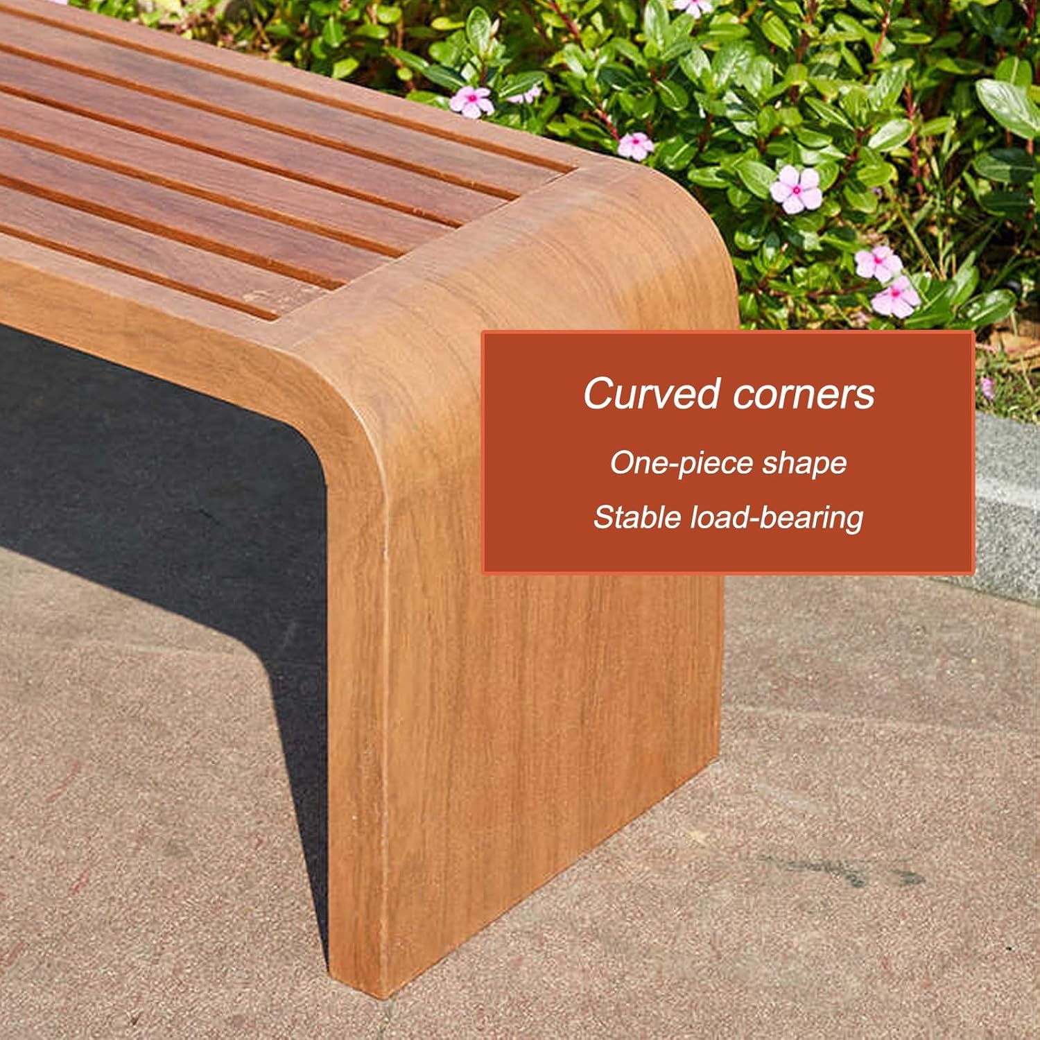 Outdoor Garden Bench, Indoor Outdoor Armless Picnic Bench, All Weather Resistant Backless Patio Garden Bench, Chair Seat Furniture, Slatted Seat(Yellow,100cm/39.4in)