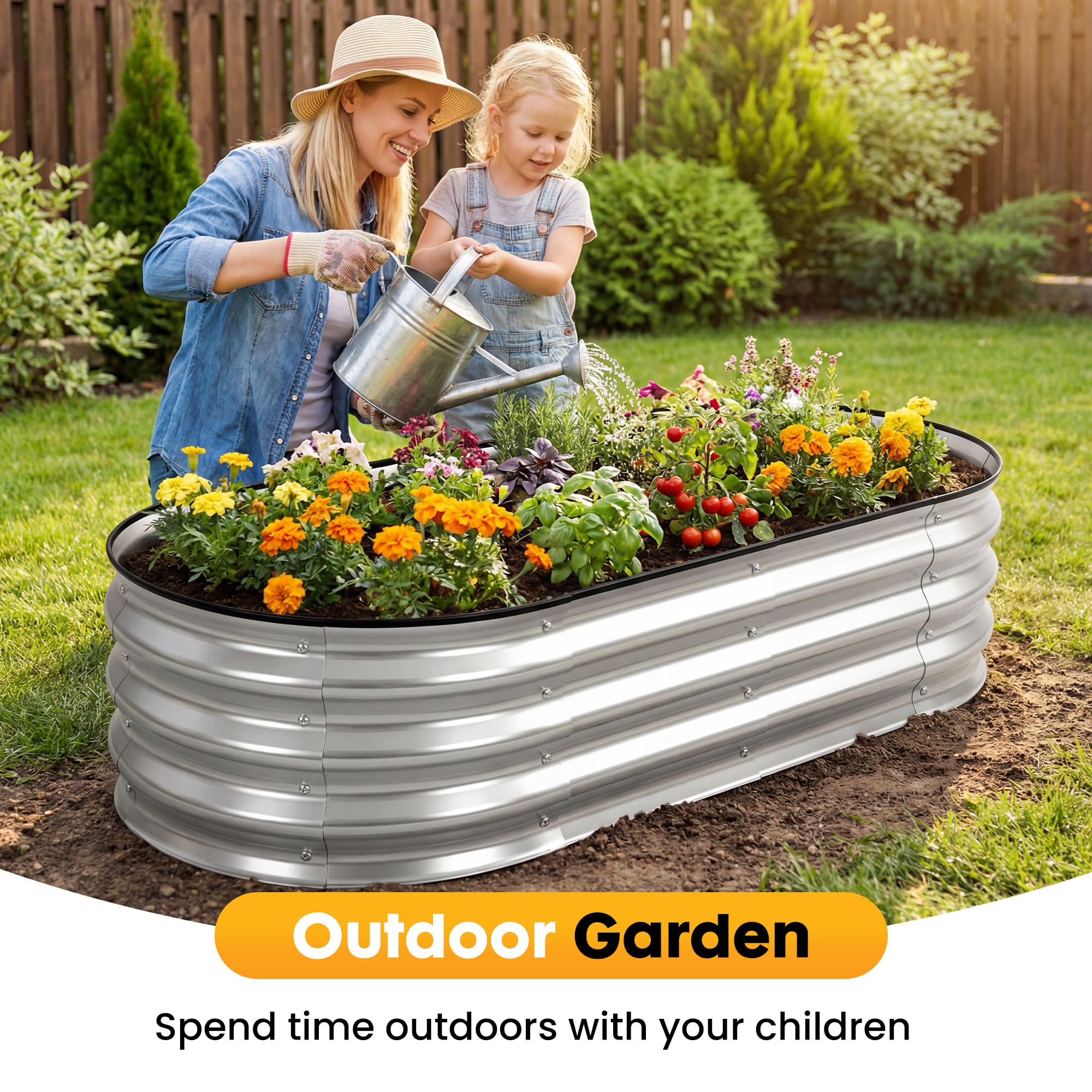 Sweetcrispy Raised Garden Bed - 4x2ft Planter -7