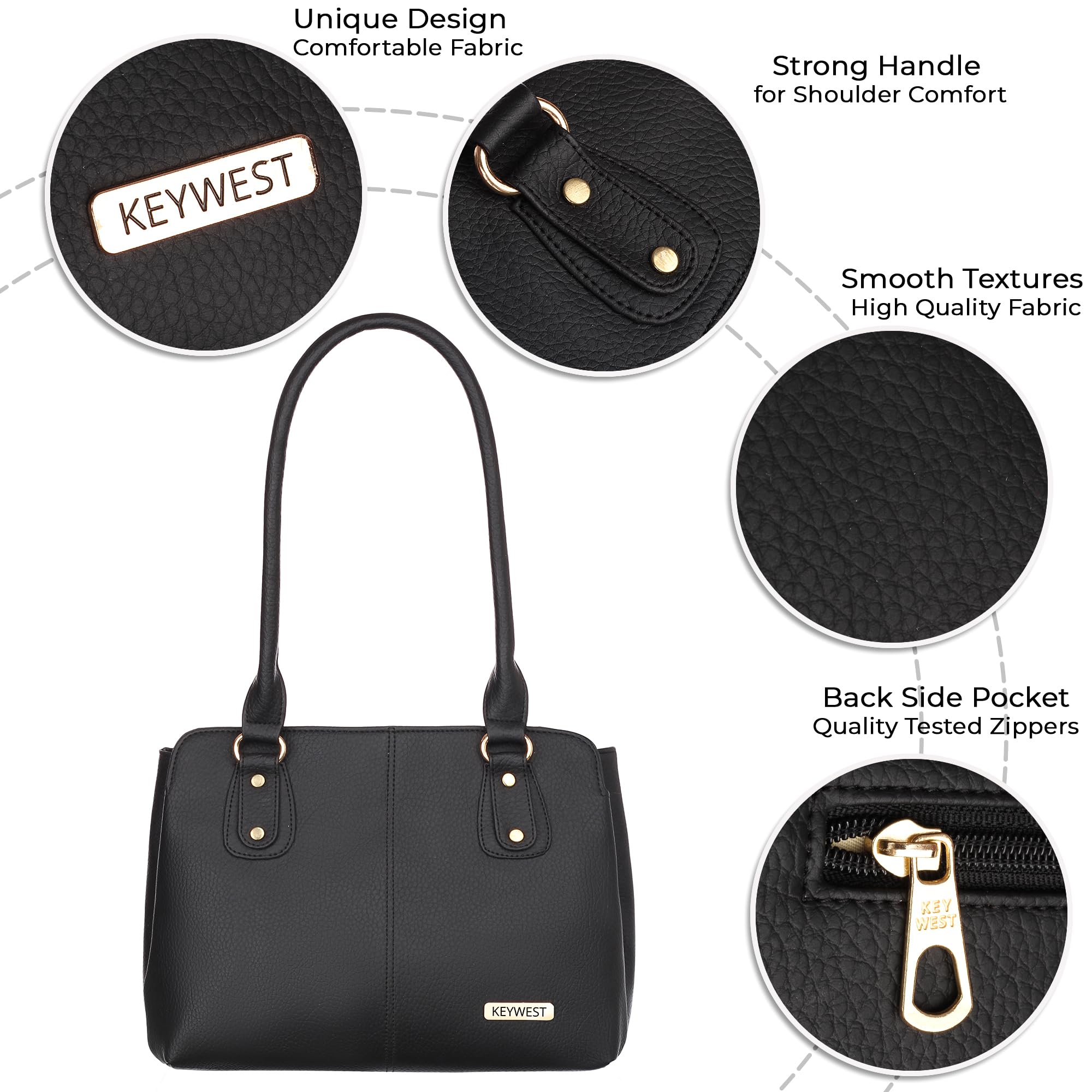 Keywest Women's Penguin Satchel Tote Handbag for Women | Ladies purse | Stylish Shoulder Bag | Gift For Woman | Black