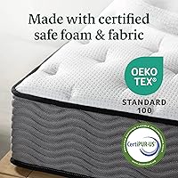 Vista 4 de Zinus 10 Inch Support Plus Pocket Spring Hybrid Mattress, Full, Strong Coils for Durable Support, Pocket Innersprings for Motion Isolation, Mattress