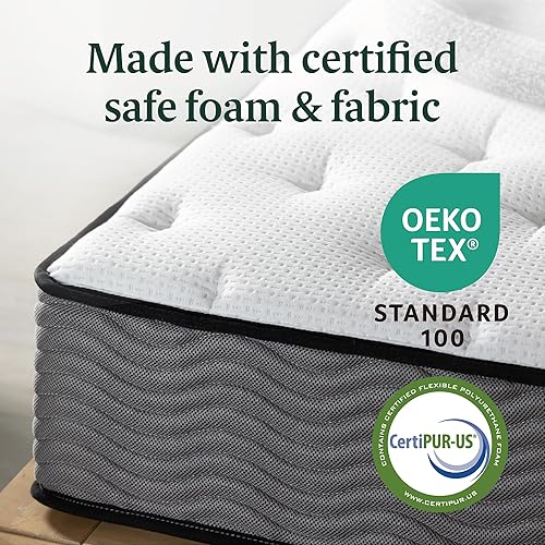 Miniatura 4 de Zinus 10 Inch Support Plus Pocket Spring Hybrid Mattress, Full, Strong Coils for Durable Support, Pocket Innersprings for Motion Isolation, Mattress