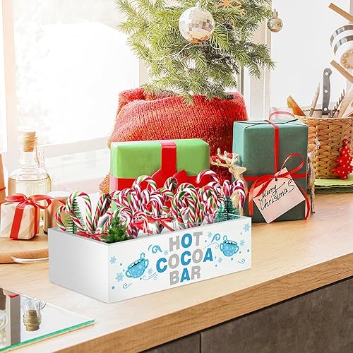 Miniatura 6 de Caja de decoración de barra de cacao caliente de Navidad, barra de cacao caliente, caja de almacenamiento de madera, caja de almacenamiento de barra