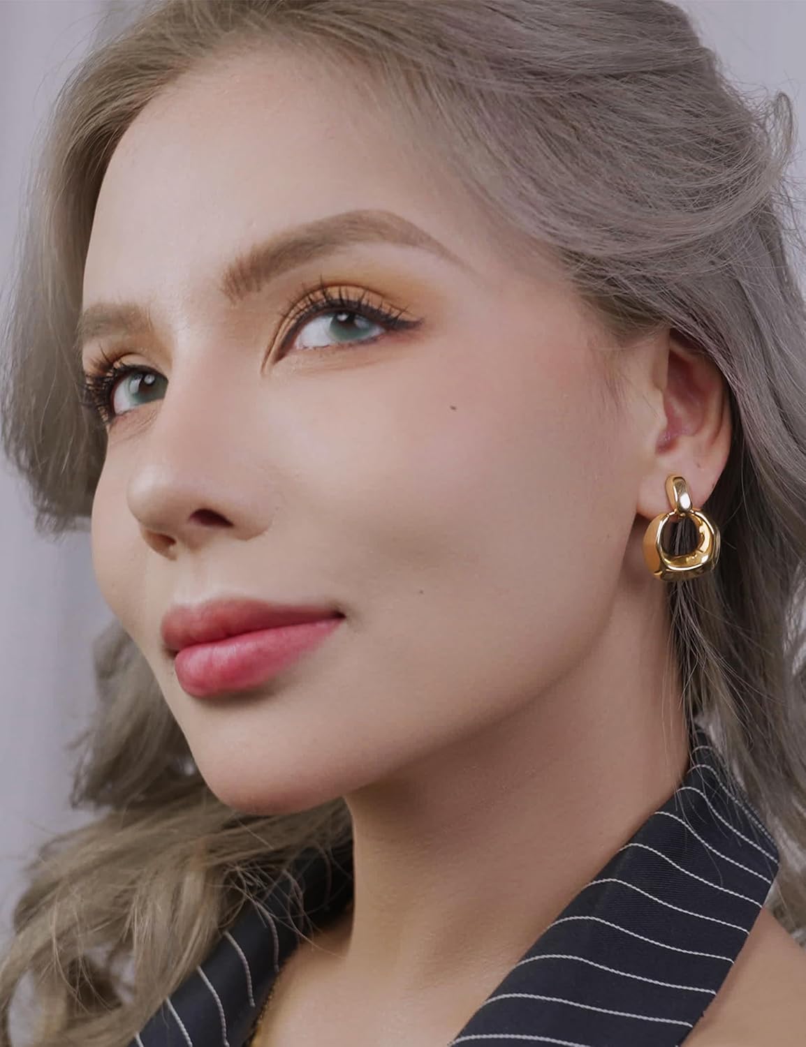 FAN&LOUIS Clip On Earrings Women,14K Gold Statement Earrings Clips Lightweight Clip-on Earrings for Women - Image 5