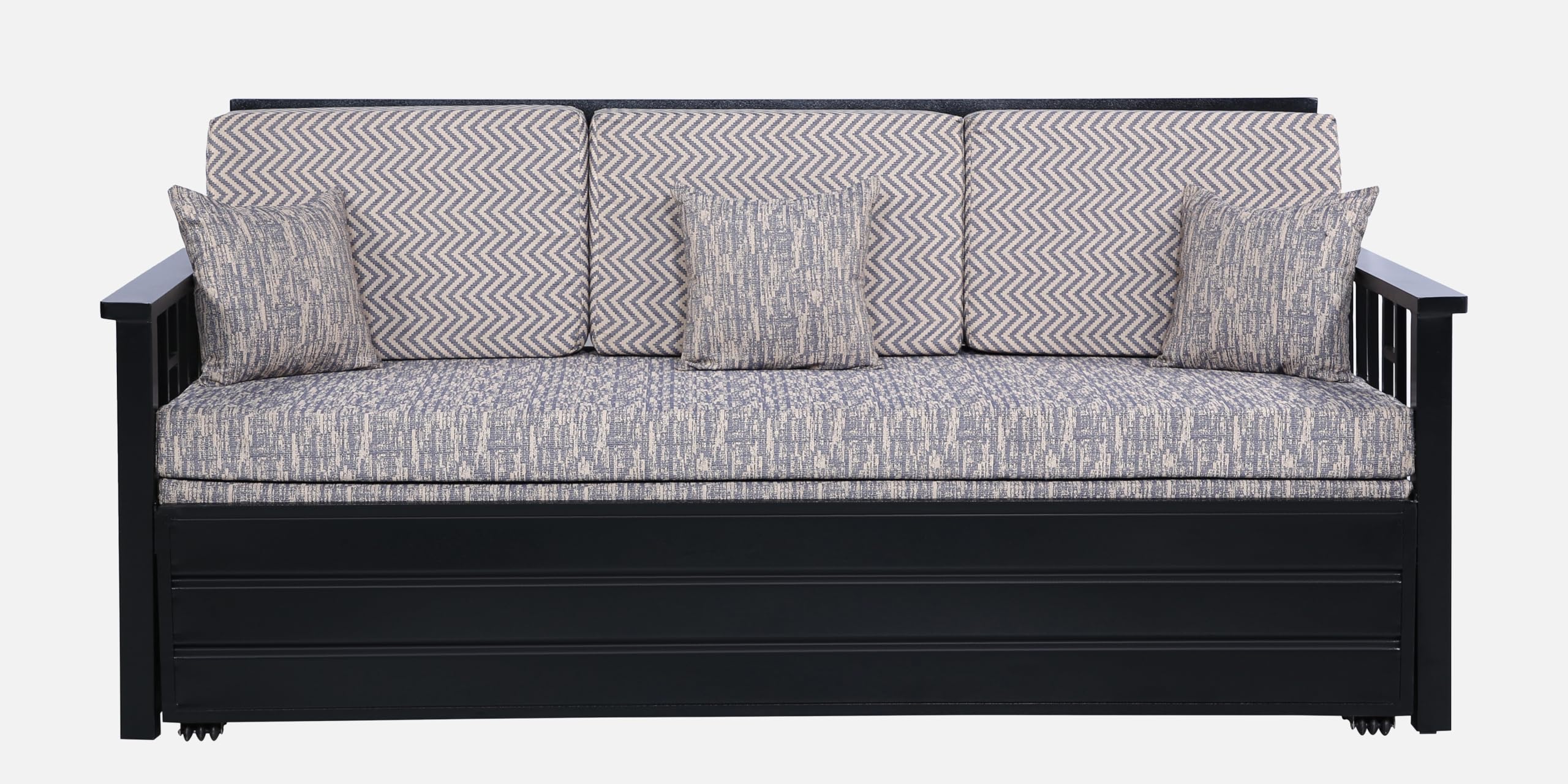 Royal Interiors Ubpon 3 Seater Metal Sofa Cum Bed with Hydraulic Storage | King Size Sofa Cuma Bed | Metal Sofa Set for Living Room, Guest Room D10_Multi Grey_Sofa_King