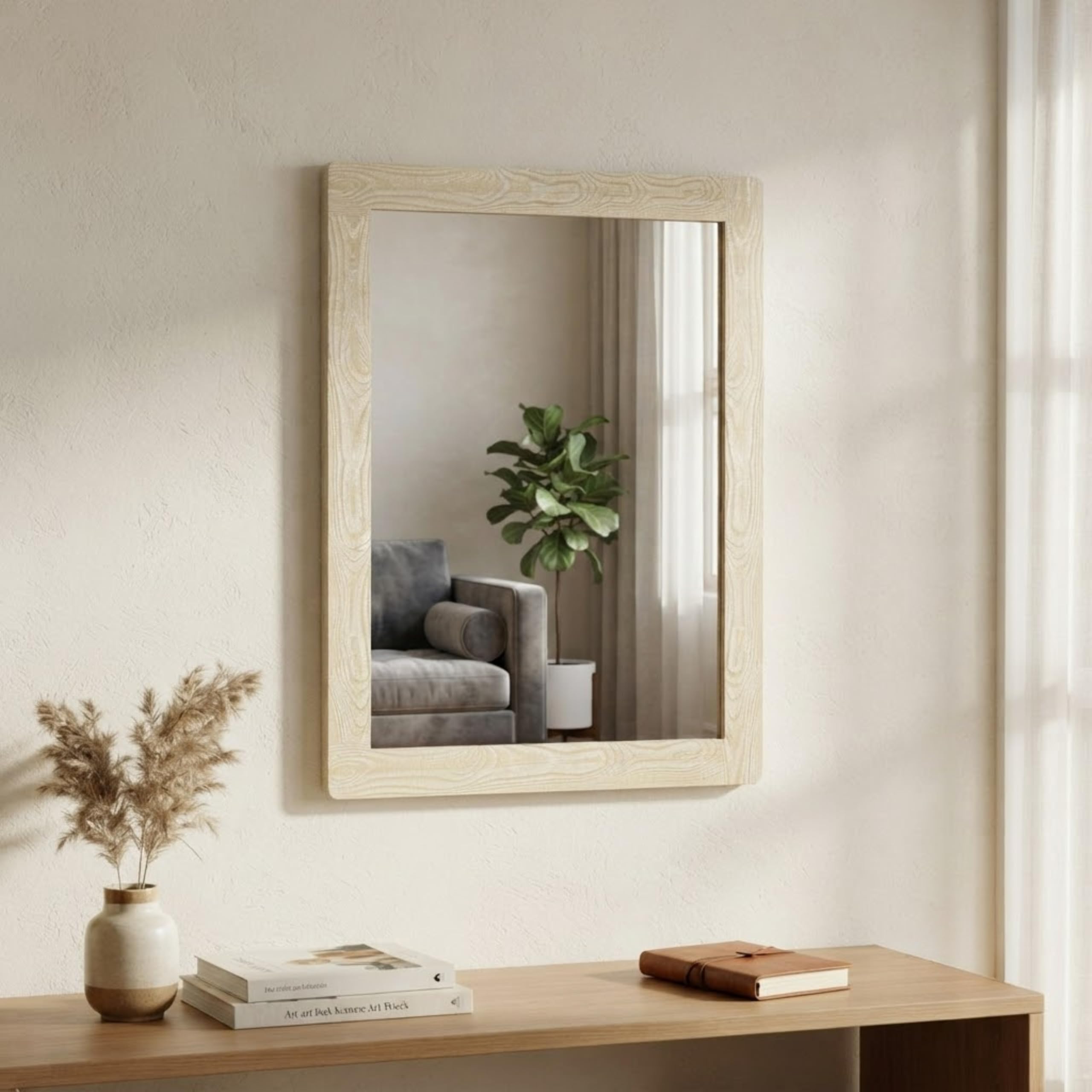 Creative Arts n Frames Small Size Rectangle Mirror for Cosmetic Shaving Make Up Bathroom and Indoor Use (Pine 9x13inch)-image-20