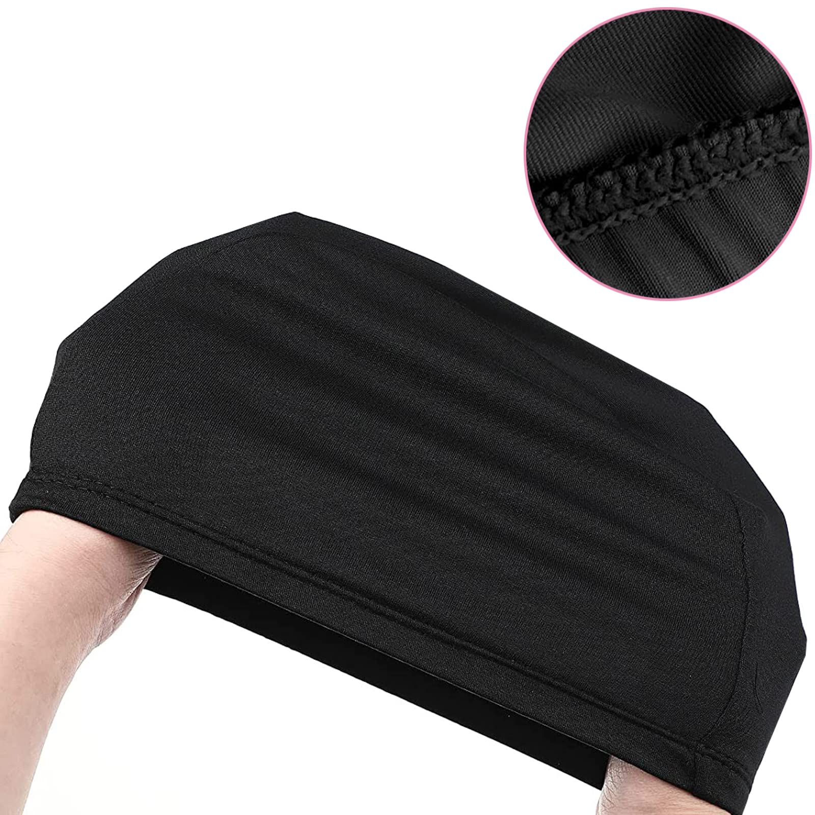 4 Pezzi Berretti Da Nuoto Unisex In Tessuto Elastici: Antiscivolo Per Piscina, Capelli Lunghi E Corti - 2