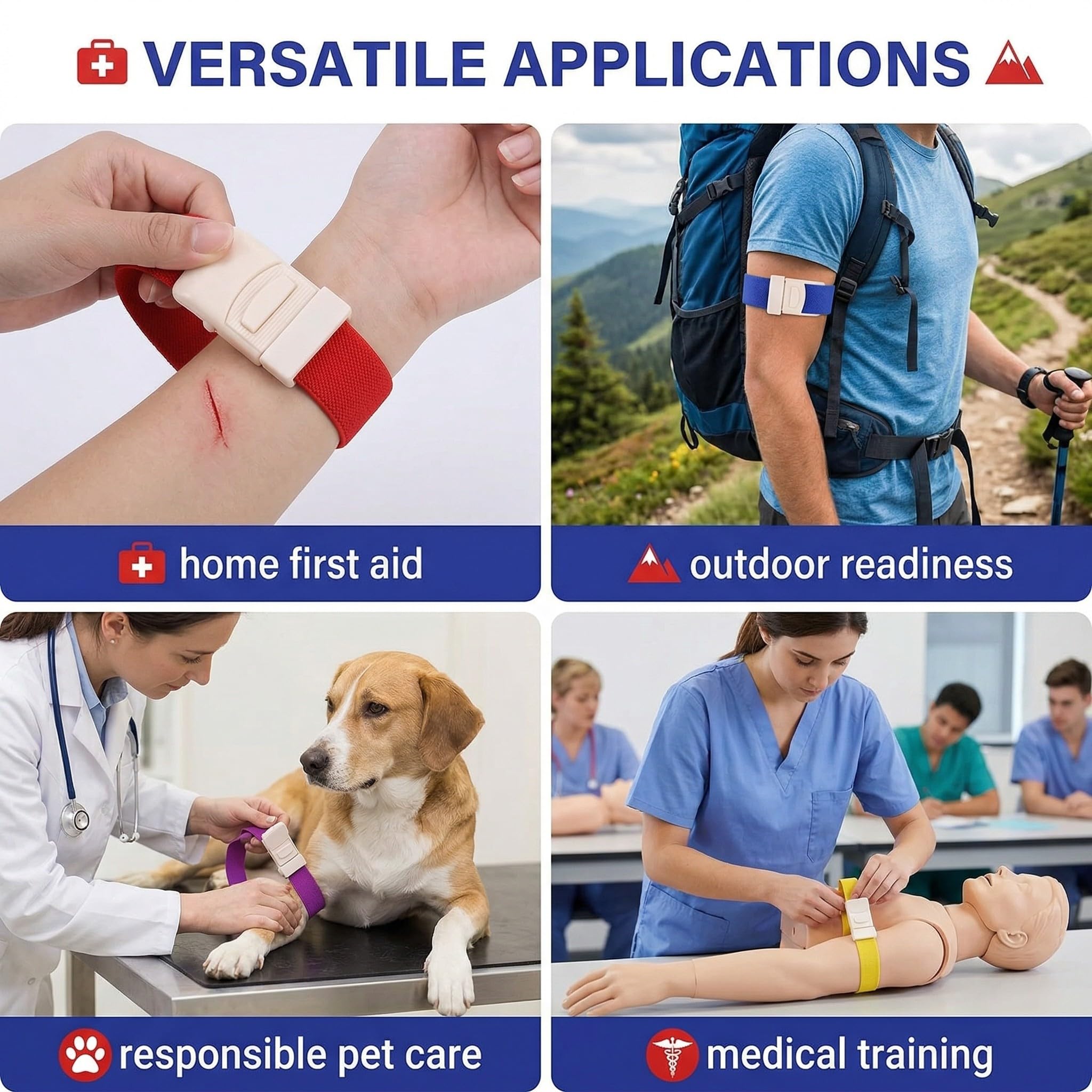 8 Unidades De Manguera De Recogida De Sangre, Venas, Manguera Elástica Para Extracción De Sangre, Torniquete Muy Flexible Para Primeros Auxilios, Para Exteriores, Camping, Senderismo