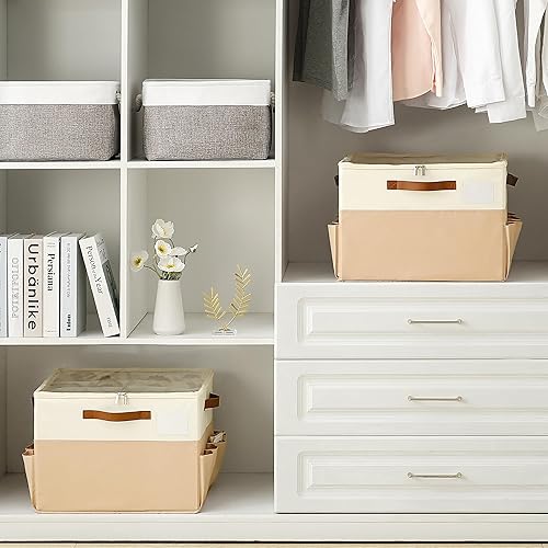 Miniatura 3 de Varhomax Caja organizadora de zapatos para armario, contenedor de tela para almacenamiento de zapatos con divisores ajustables y cubierta