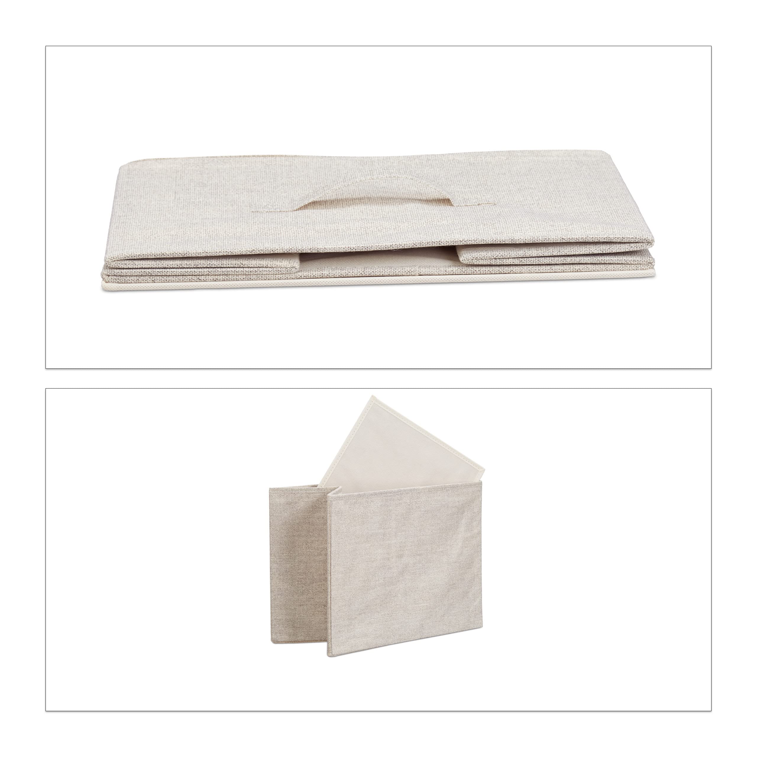 Relaxdays Meuble Rangement 5 tiroirs Tissu Commode étagère tiroir Tissu HxlxP: 77,5 x 83 x 29 cm, Beige