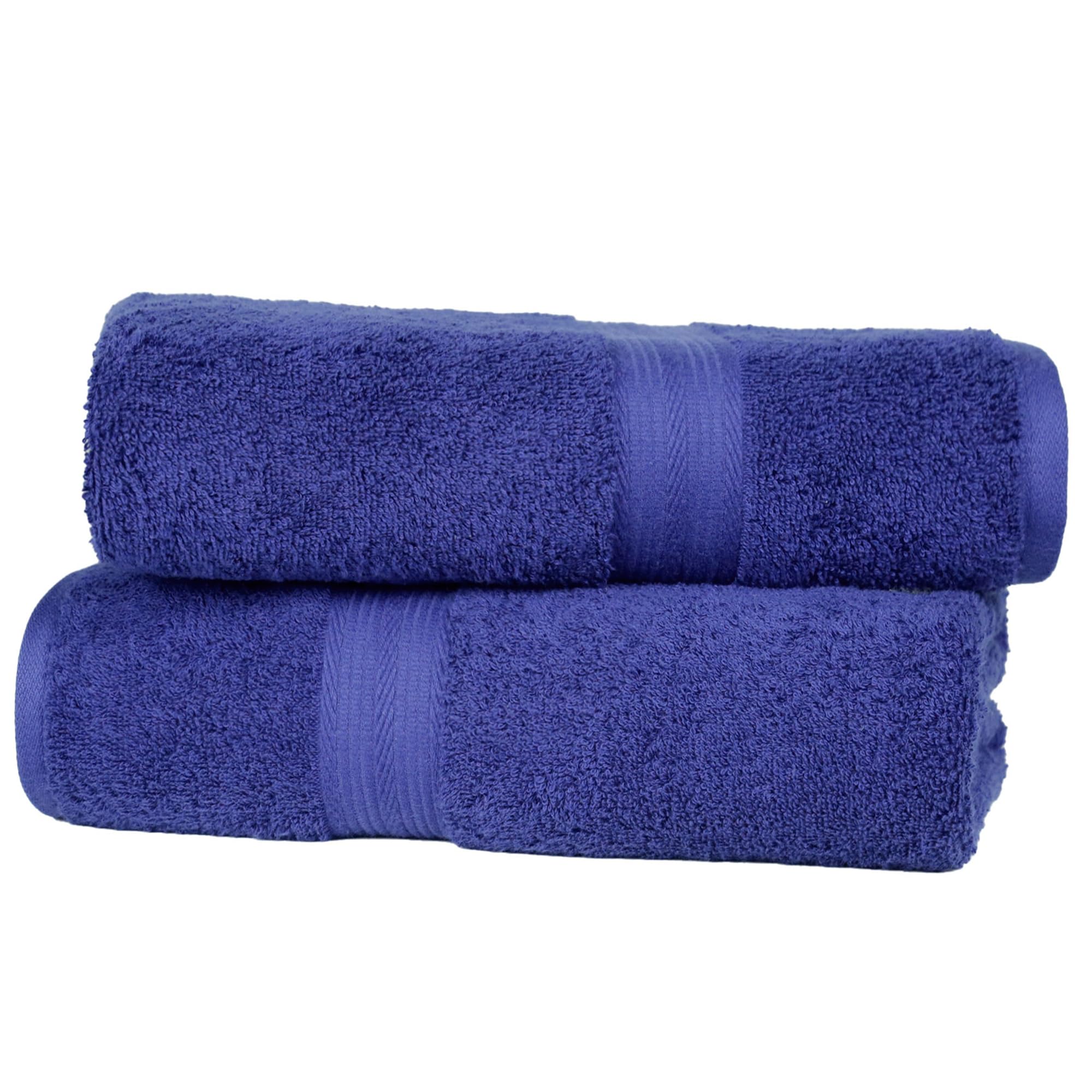 Towel Set, Fade Resistant 100% Cotton Bath Towels, soft and absorbent, 70x140 cm, Royal Blue, 2-Pack