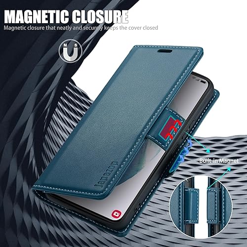 Miniatura 5 de Funda para Samsung Galaxy S21+ Plus 5G, Samsung Galaxy S21 Plus 5G con tarjetero y bloqueo RFID, función atril magnético, funda de cuero con tapa
