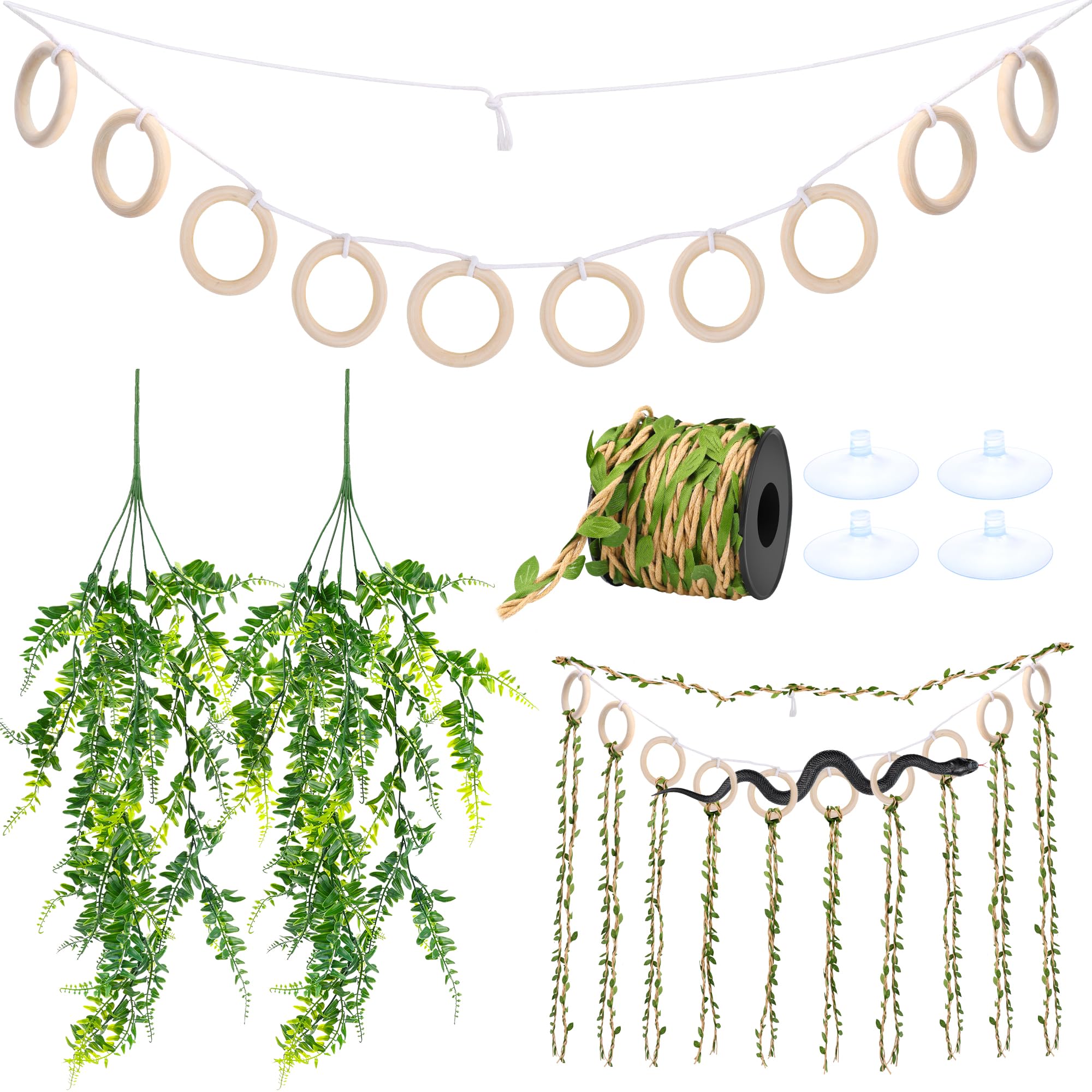 Vignes grimpantes serpent fait main : décor haut de gamme pour reptiles