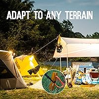 Vista 5 de Grassman Paquete de 16 estacas para tienda de campaña, estacas de aluminio 7075, clavijas de tierra ligeras y resistentes, estacas de metal Naranja