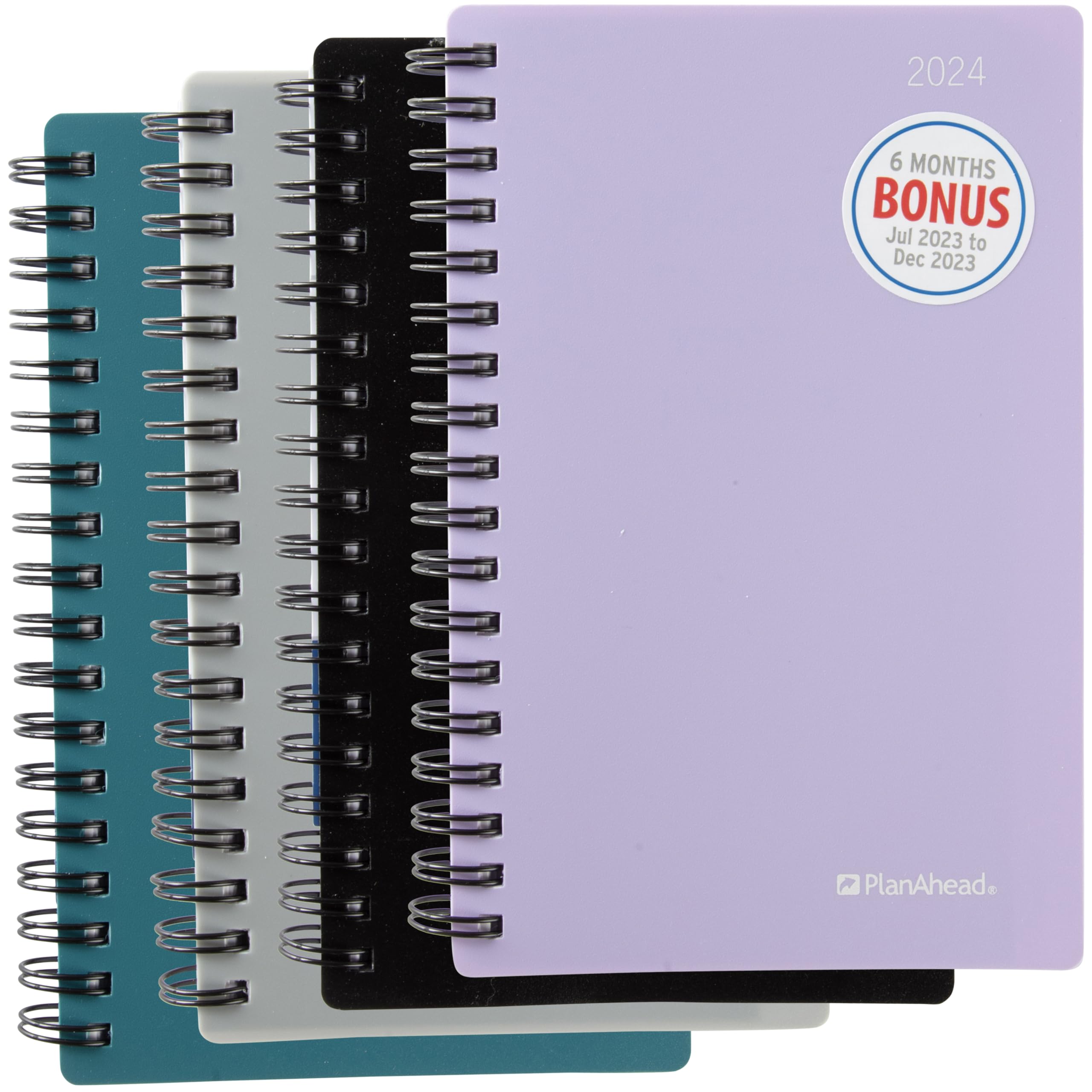 PlanAheadSmall Planner July 2023-December 2024-4.3"x6.3" 18 Month Weekly & Monthly Academic Planner with Tabs - Spiral Calendar Agenda for School - No Color Selection Available, Chosen Randomly