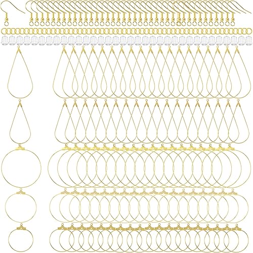 Vista 14 de OIIKI 280 aros de cuentas para aretes, 4 tamaños chapados en oro/plata, aros abiertos, anillos de metal para aretes, accesorios decorativos