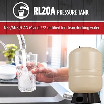 Red Lion RL20A, Vertical Pre-Charged Well Pressure Tank, 20 gallon