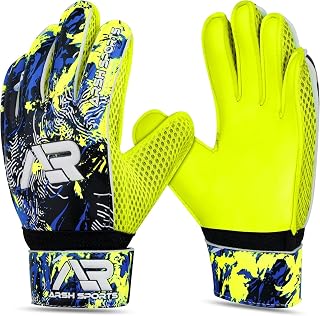 Soccer Goalie Gloves, Football Goalkeeper Gloves for Kids Youth & Adult Strong Grip Finger Save 4mm Latex Finger Spine Protection