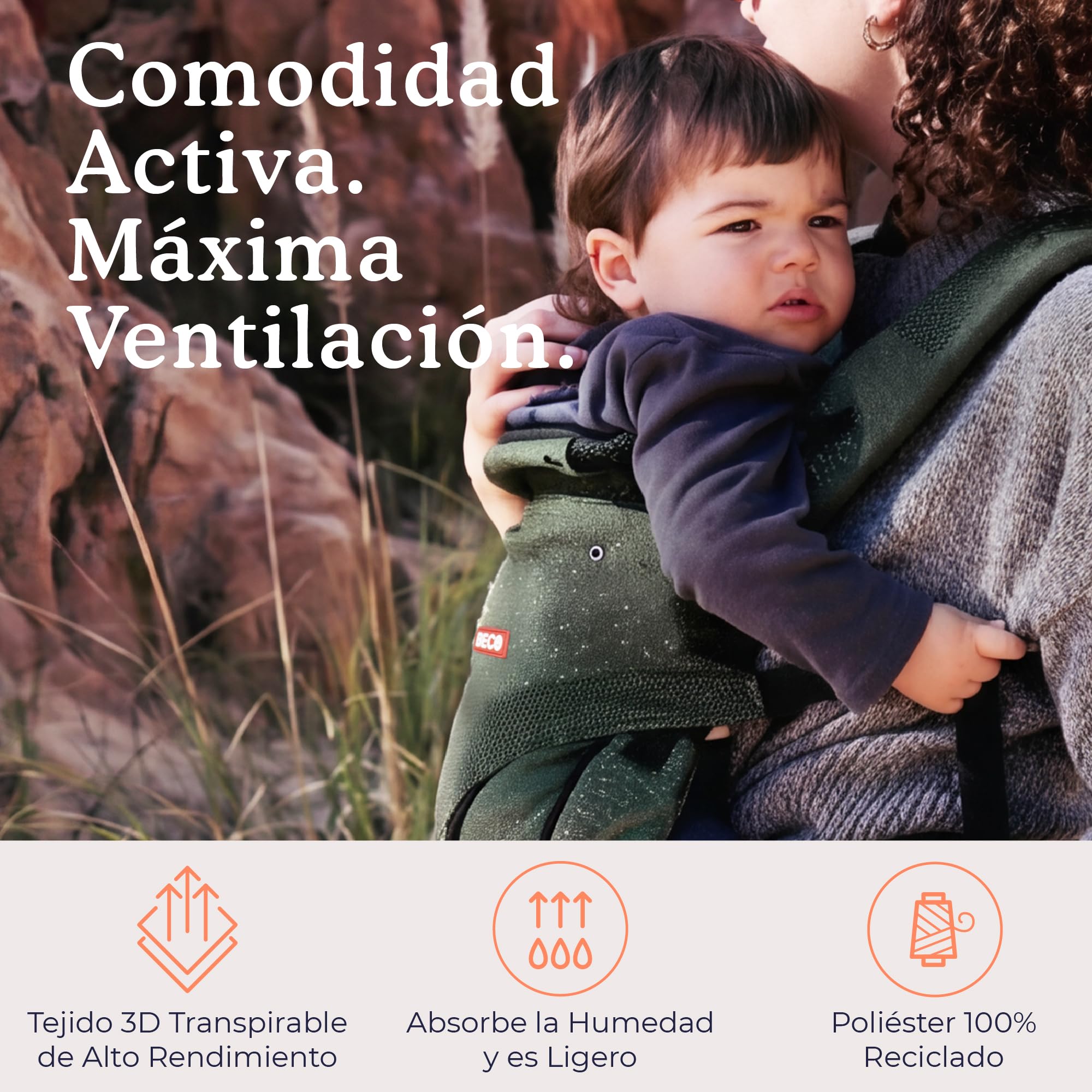 Beco Ventura Portabebés Ergonómico de 0 a 36 Meses, Verde (3,2-20 kg)
