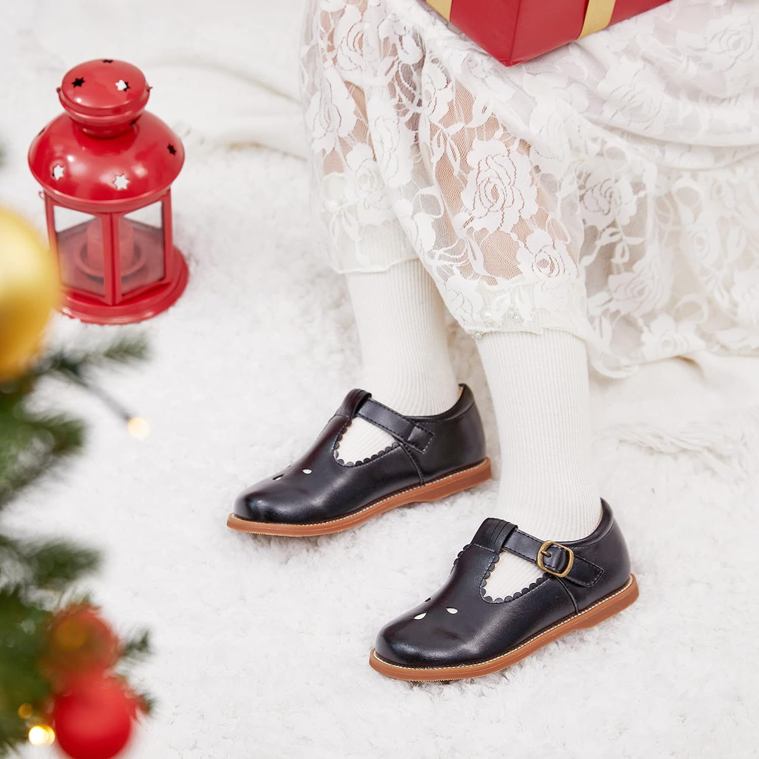 Otter MOMO Toddler Little Girls Oxford Shoes Mary Jane Flat T-Strap School Uniform Party Dress Shoes - Image 4