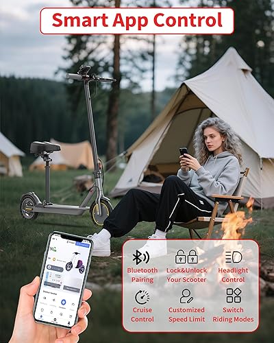 Miniatura 5 de Electric Scooter with Seat, Adults Electric Scooter, Up to 16 Mph, 8.5'' Tire, 350W Motor, E-Scooter with Double Braking Systems for Adults and Teens