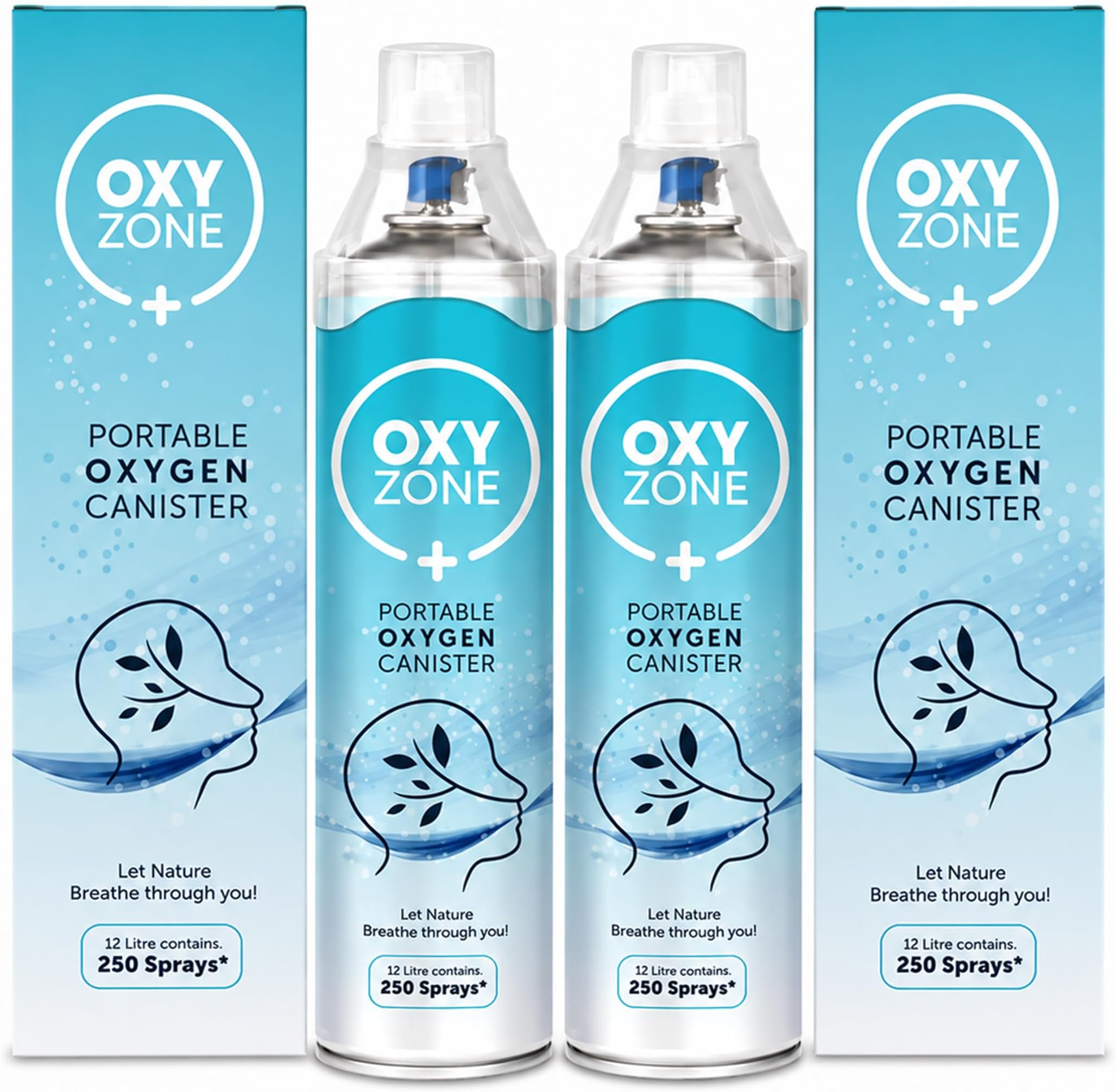 Natural Oxygen 24 Litres in Portable Can | First Aid Essential | Revitalizes | Enhance Physical Wellness | 24 Litre (12 L ร 2) | 500 Puff (250 Puff ร 2)