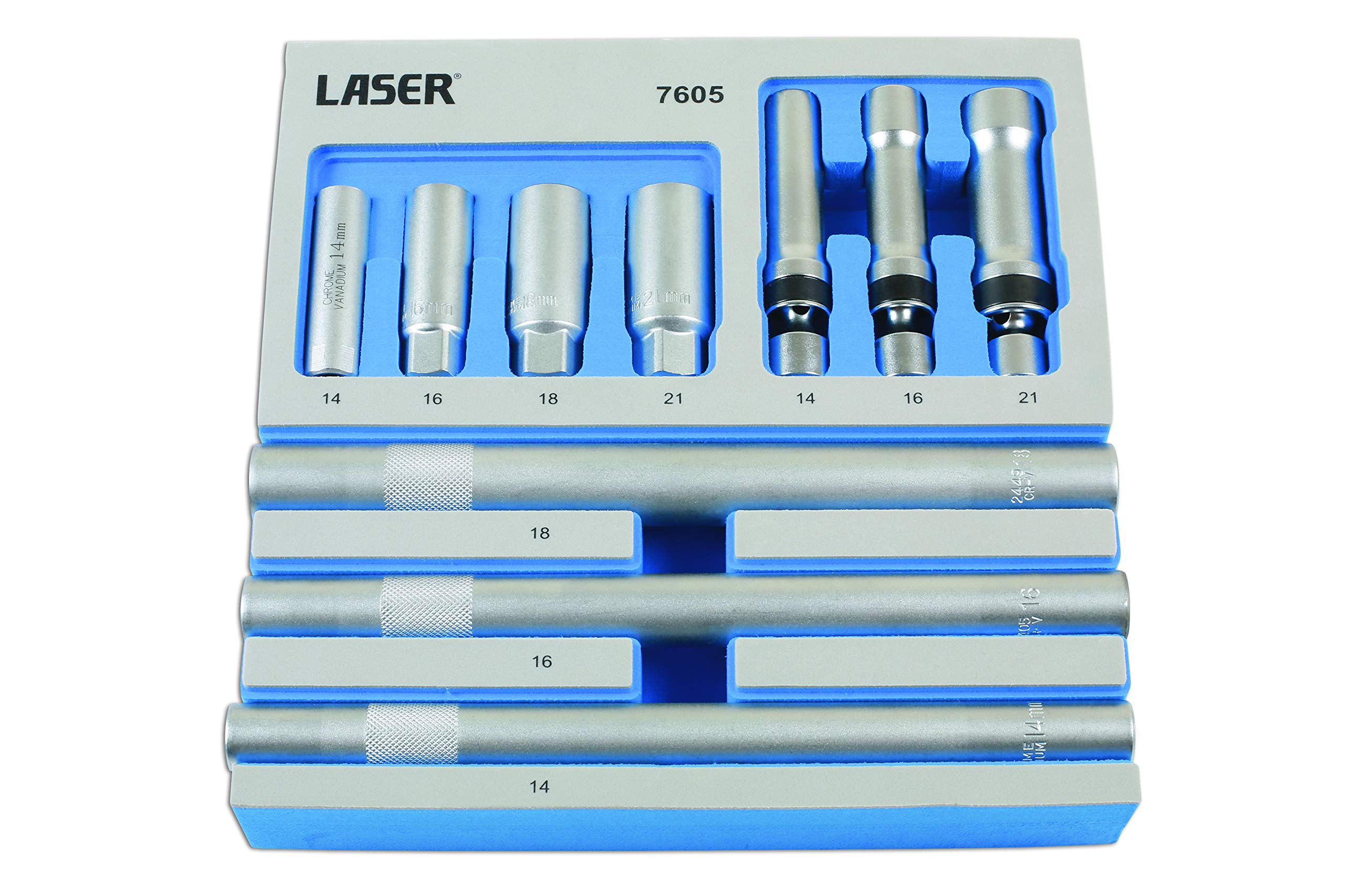 Laser 7605 Spark Plug Socket Set 3/8" D 10pc