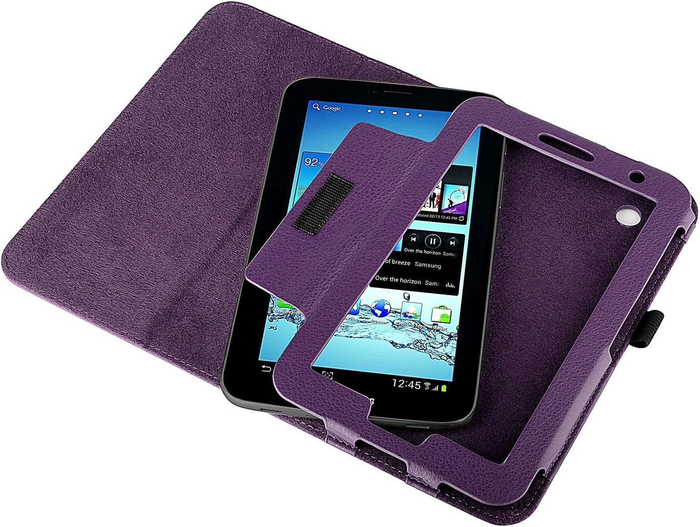 Insten Leather Case with Stand for 7-Inch Samsung Galaxy Tab 2, Purple (PSAMGLXTLC10)