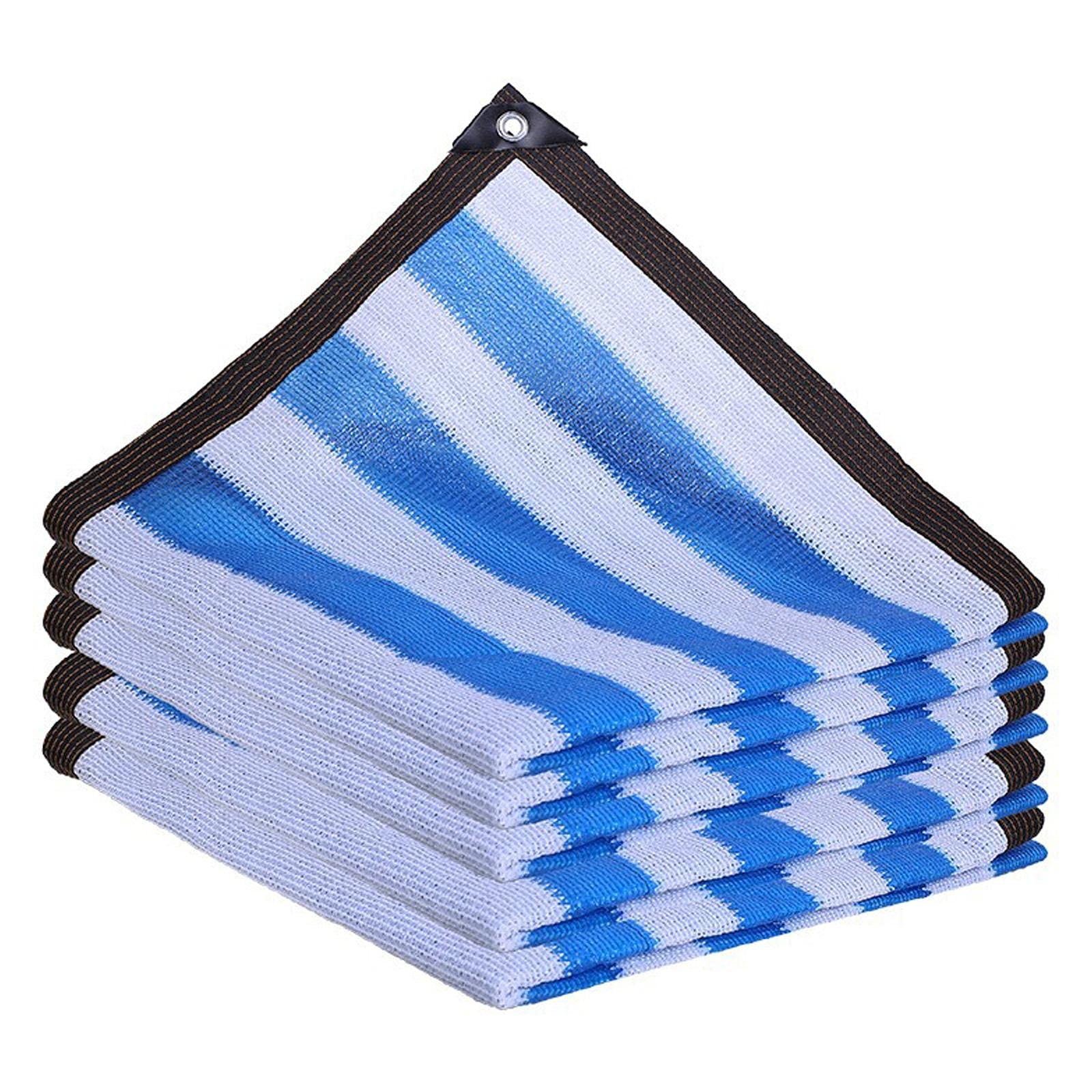 Sunscreen Fabric Shade Netting Sun Shelters Blue And White Striped Net,Shading Rate 75% Privacy Screen Breathable Cloth Net Cloth,Use In Outdoor Backyard Garden Plant Barn (6mx9m/19.7ftx29.5ft) — image 1