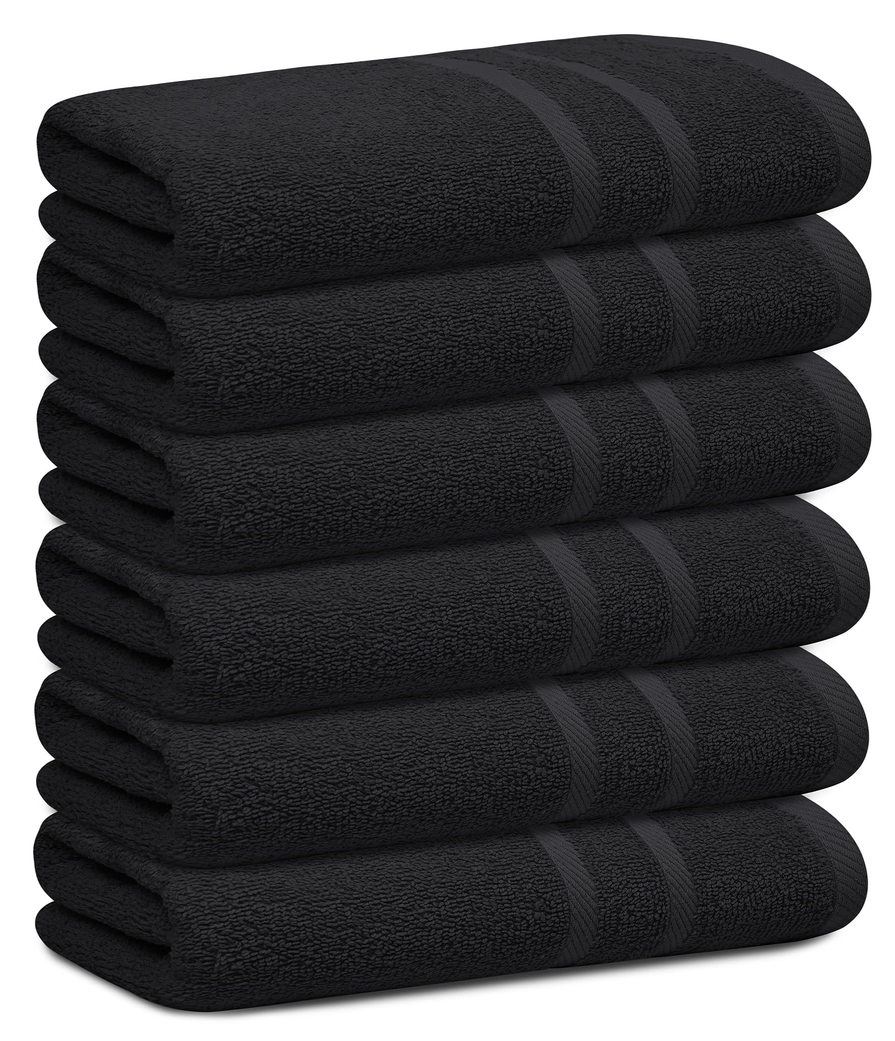 Looperry 6 Pack Small Bath Towel Set - 100% Cotton 23x46 Shower Towels in 450 GSM. Lightweight & Absorbent Quick Dry Gym Towel for Showering, Pet