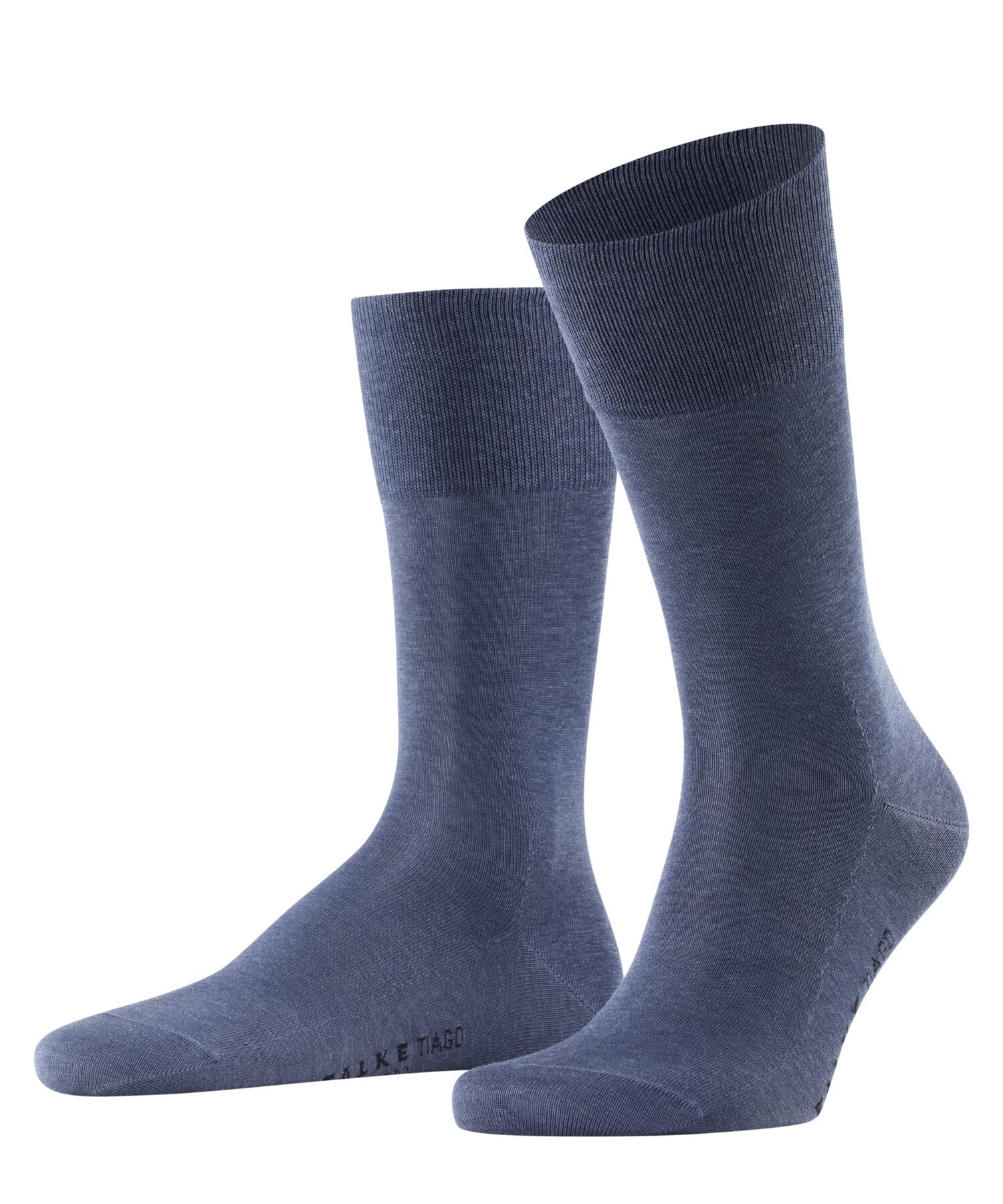 FALKE Men's Tiago M So Fil D'Écosse Cotton Plain 1 Pair Socks, Blue Demin Melangen 6665, 5.5-6.5