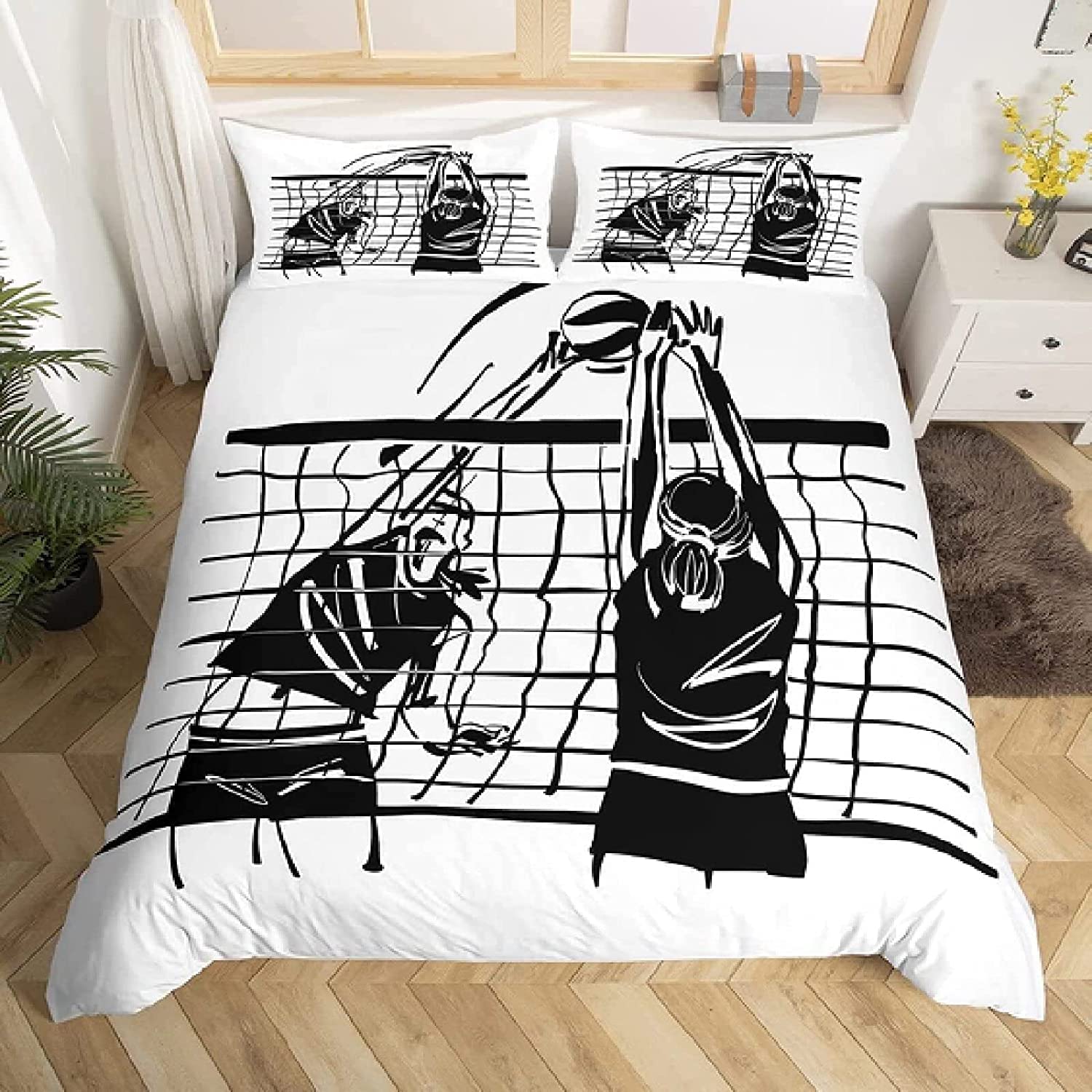 Housse de couette volley-ball 140x200 idéale pour décorer une chambre de fille sportive