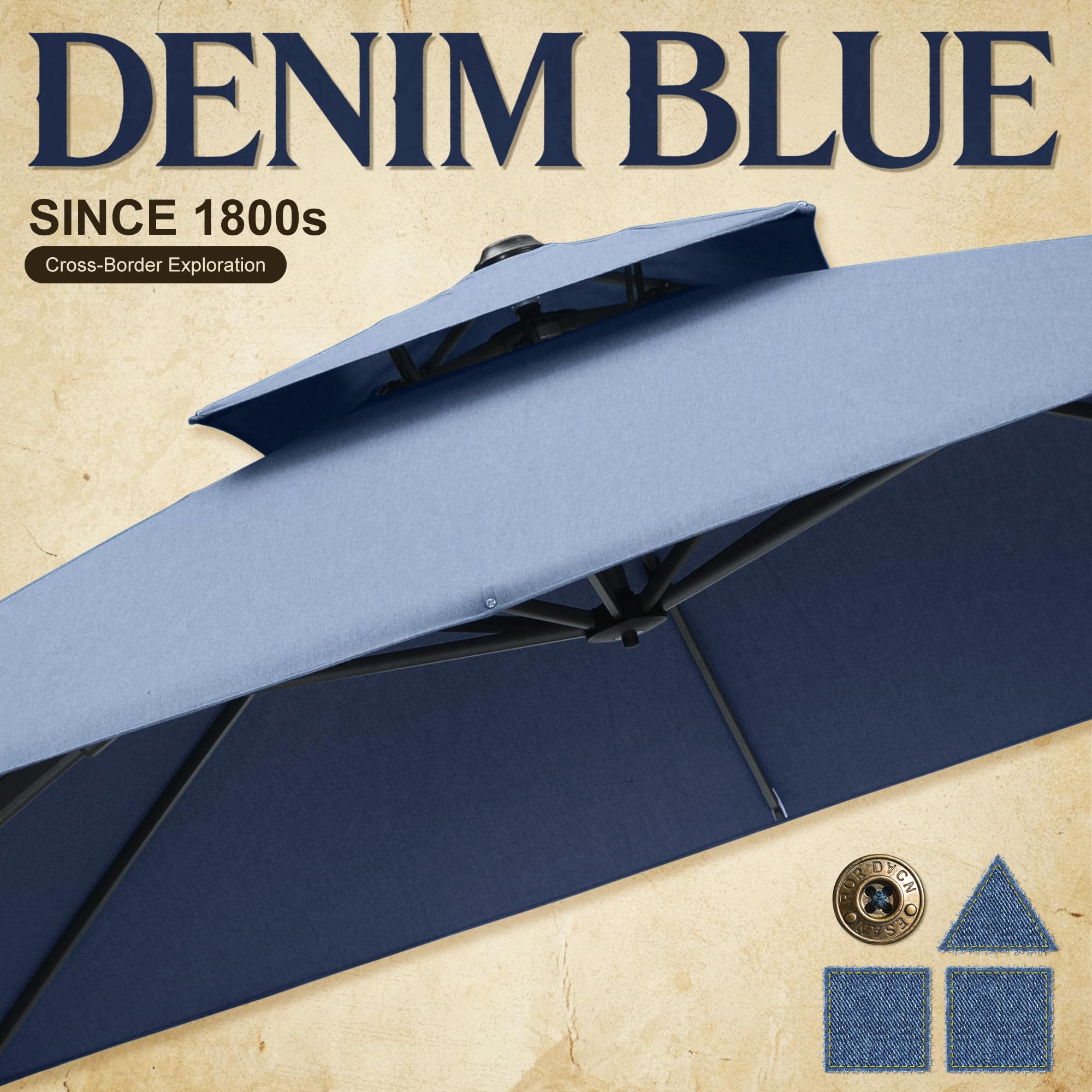 denim patio umbrella Amazon.com : PURPLE LEAF Sunbrella Cantilever Umbrella 10FT Outdoor Double  Top Large Offset Hanging 360° Rotation Heavy Duty Square Umbrella for  Garden Patio Deck Pool Backyard Spectrum Denim : Patio, Lawn & Garden