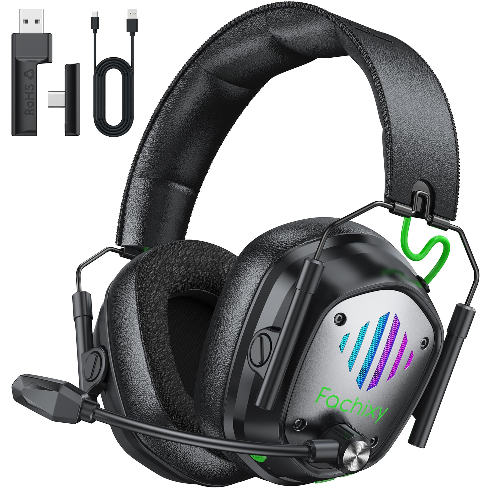 Photo 1 of Fachixy Wireless Gaming Headset - PS5, PS4, PC, Switch - 20ms Low Latency
