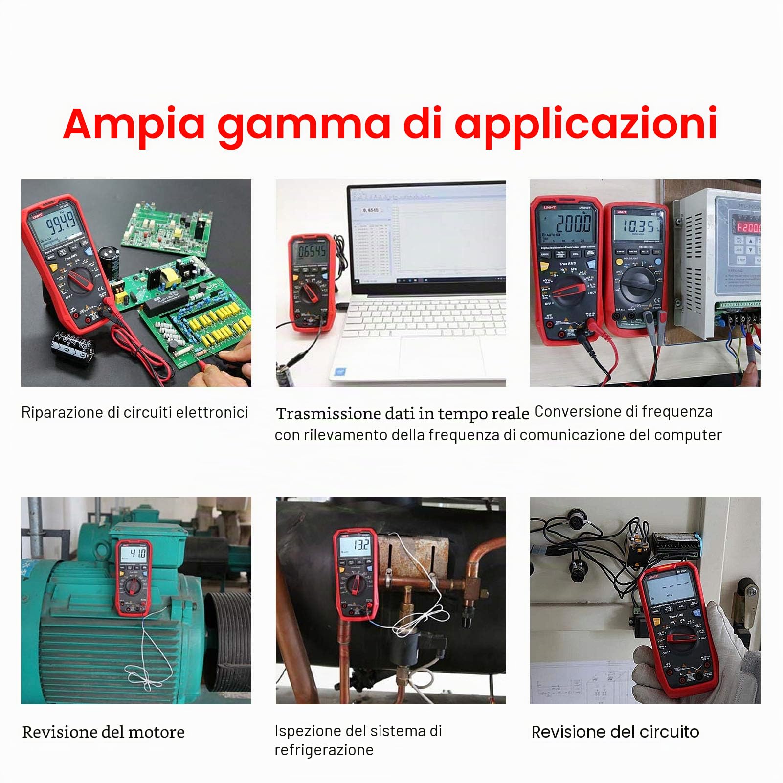UNI-T UT61E+ 1000V 20A Digitale Multimetro 22000 Conti Schermo NCV hFE Gamma Automatica Vero RMS AC/DC Voltaggio attuale Resistenza Capacità Tester