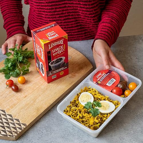 Miniatura 5 de LINDSAY Aceitunas Kalamata griegas sin hueso Snack and Go, caja de 4 (16 tazas de aperitivo)