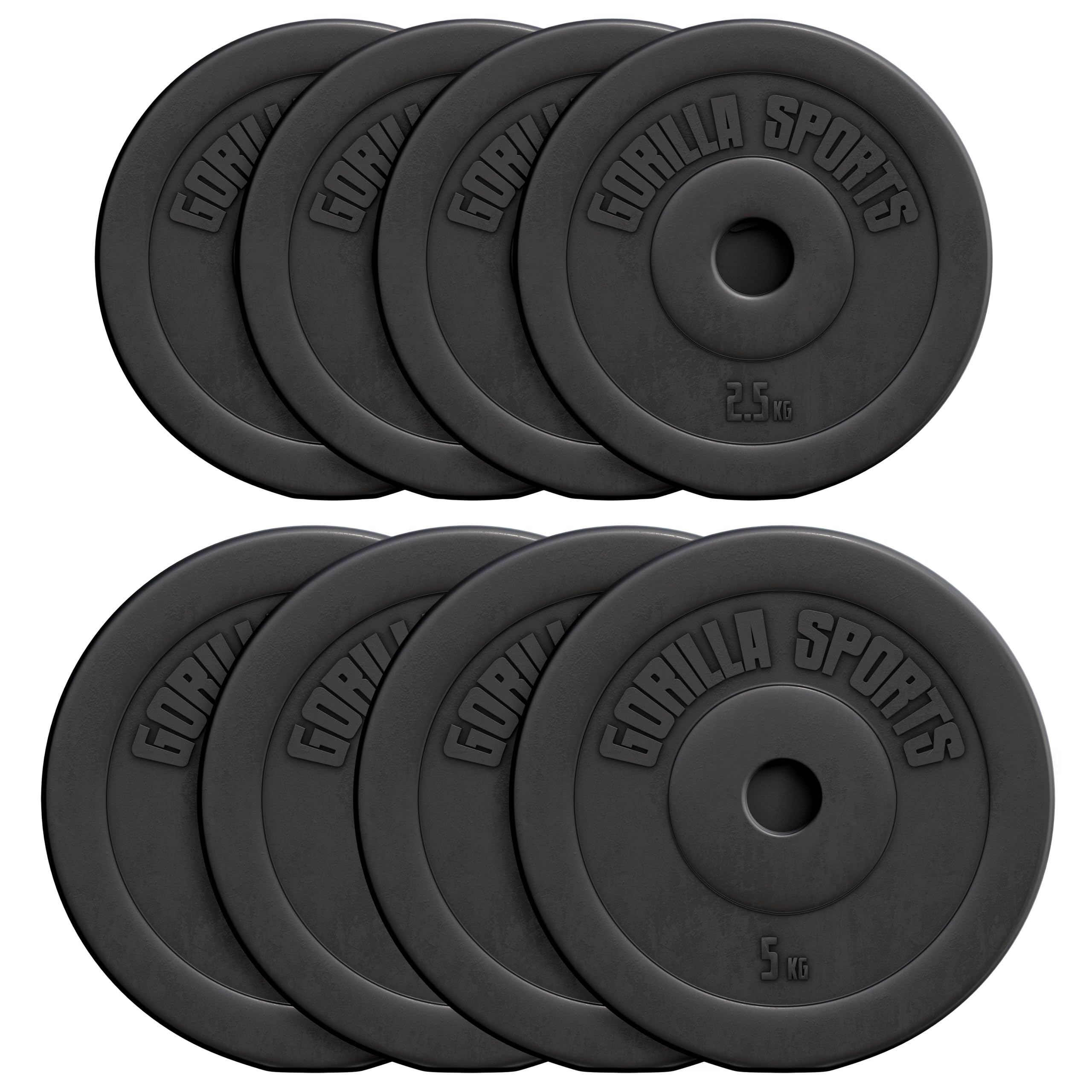 Gorilla Sports Halterschijven set 30 kg Chroom - 2 x 10 kg 2 x 5 kg