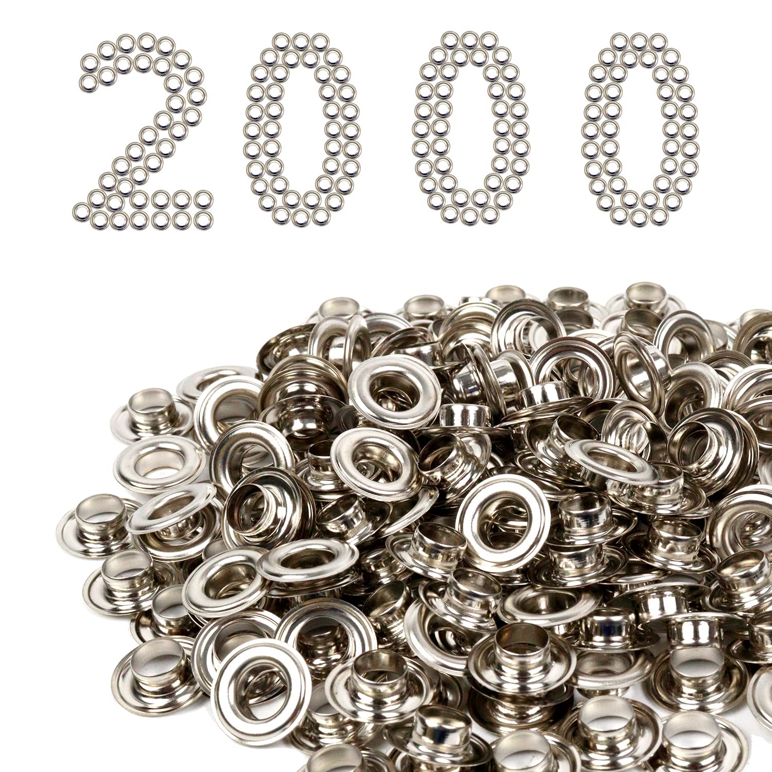 Grommets & Washers Kit - 1000 Pack Silver -6
