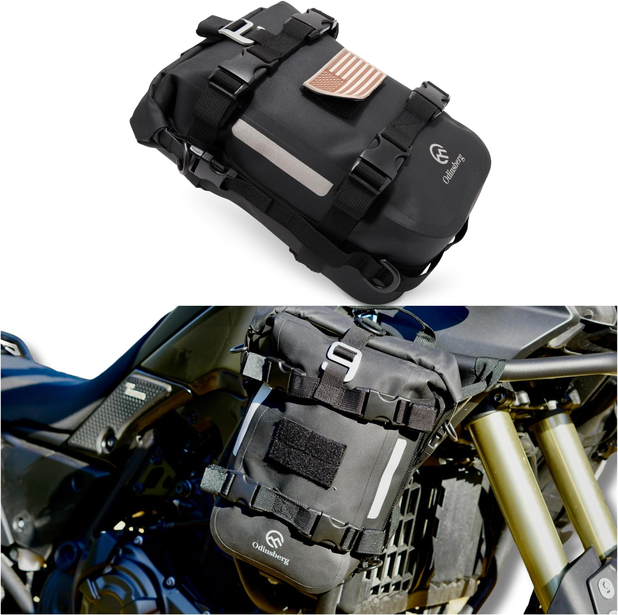 7L Waterproof Motorcycle Tail Bag Motorbike Storage Crash Bar Bags Motorcycle Panniers Saddle Bags Backpack Dry Bag Luggage Rear Seat for Enduro Dual Sport ADV